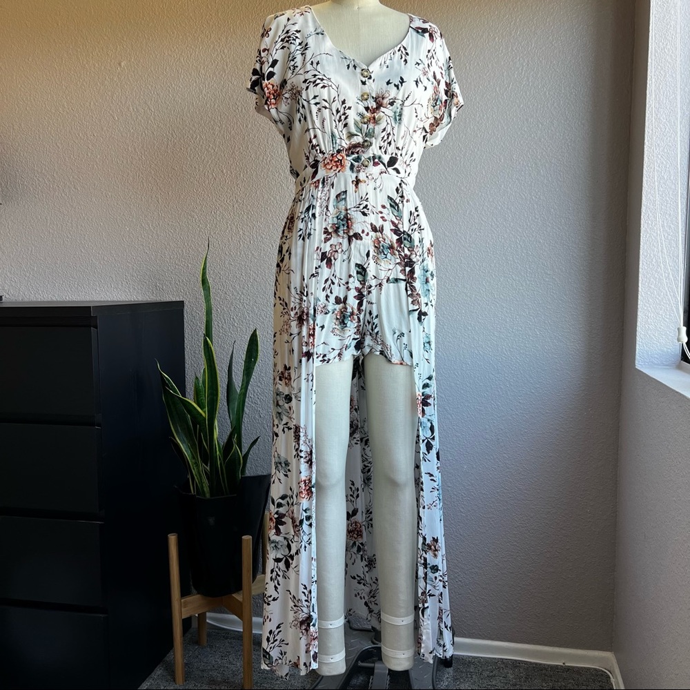 Boho floral romper dress